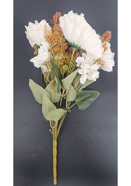 Büyük Kafalı Lotus Çiceği Krem Renkli 42 cm