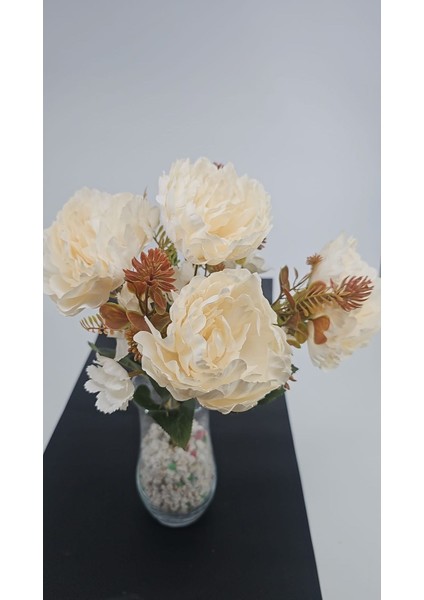 Büyük Kafalı Lotus Çiceği Krem Renkli 42 cm modelleri