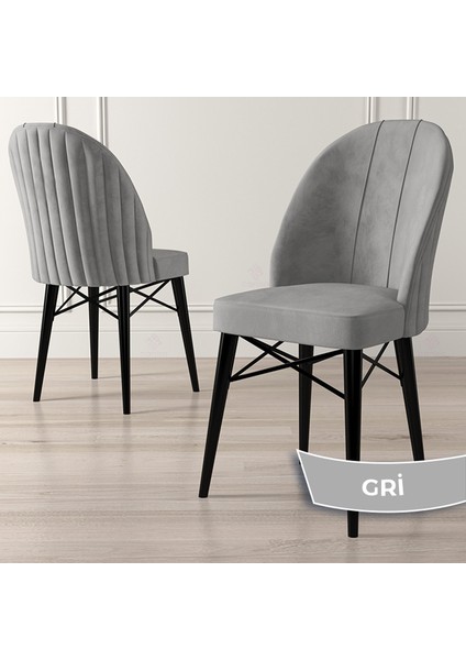 Gale Serisi 80X132 Açılabilir Lak Panel Siyah Mermer Desen Mutfak Masa Takımı 4 Gri Sandalye fırsatları