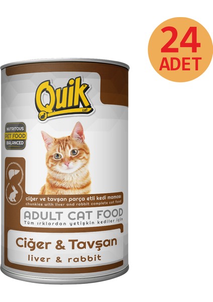 Kedi Ciğer-Tavşan Konservesi 415 Gr X 24'Lü