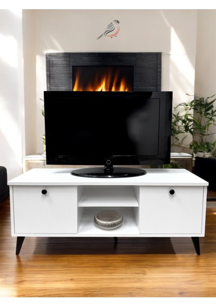 Ünite Modern Ayaklı Tv Ünitesi 125CM 2 Kapaklı Raflı fiyatları