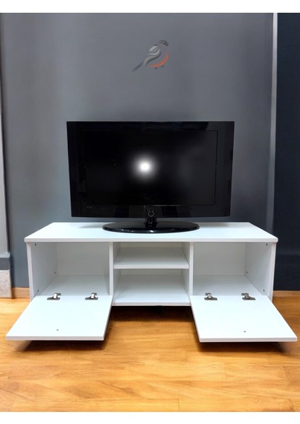 Ünite Modern Ayaklı Tv Ünitesi 125CM 2 Kapaklı Raflı fırsatları