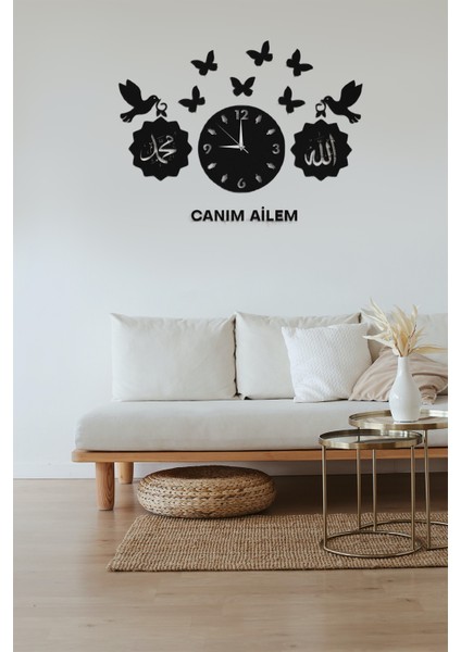Kuş Kelebek Duvar Saati Duvar Dekorasyon Ürünü Ahşap Sessiz Akar Mekanizmalı fiyatları