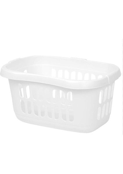 Dekoratif Beyaz Çamaşır Sepeti – Temiz ve Ferah Görünüm (39 Litre)
