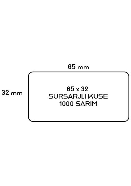 65X32 Barkod Etiketi Kuşe Sursajlı