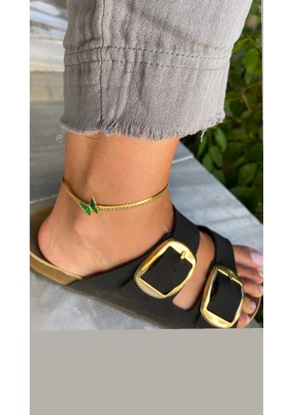 Yeşil Kelebek Çelik Zincir Gold Halhal fırsatları