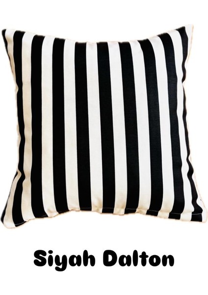 Siyah Dalton Kırlent Kılıfı