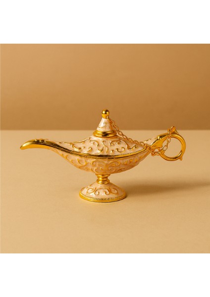 Altın Işlemeli Beyaz Dekoratif Mini Aladdin’in Lambası modelleri
