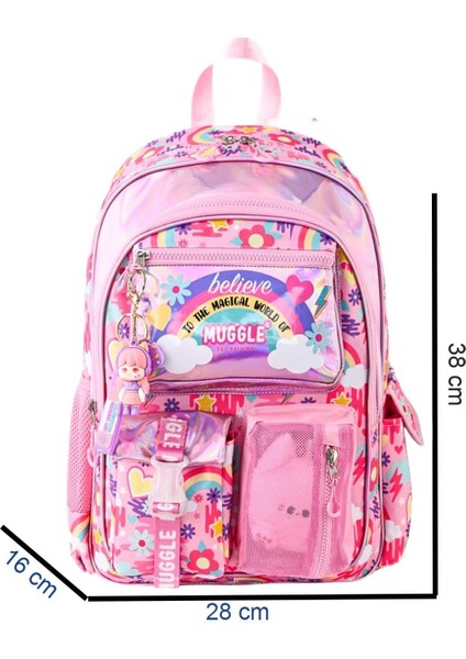 3 Bölmeli Believe Magic Sırt Çantası Pembe (MU-5824) fiyatları