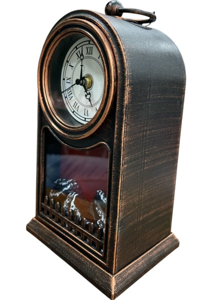 Dijital LED Şömine Görünümlü Saat – Alev Efektli Dekoratif Obje, 2 D Pil Veya Kablo ile Çalışır, 14X12X26 cm fiyatları