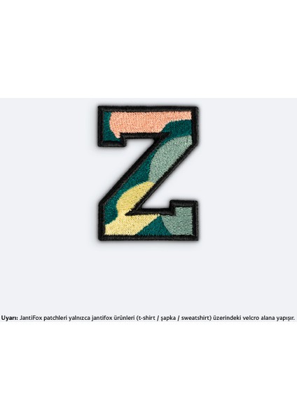 Z Harfi Nakış Cırtlı Yama-Patch Sticker