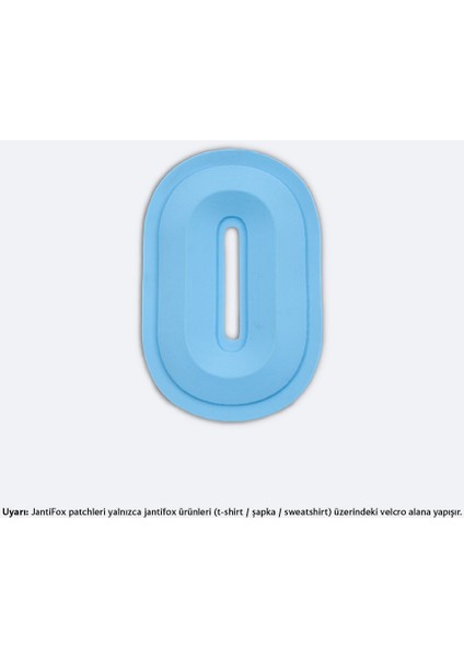 O Harfi Mavi Boyutlu Cırtlı Yama-Patch Sticker