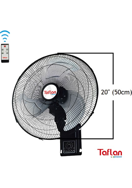 - Kaşkar FAW-20R Sanayi Tipi 130W Uzaktan Kumandalı Duvar Vantilatörü 20''