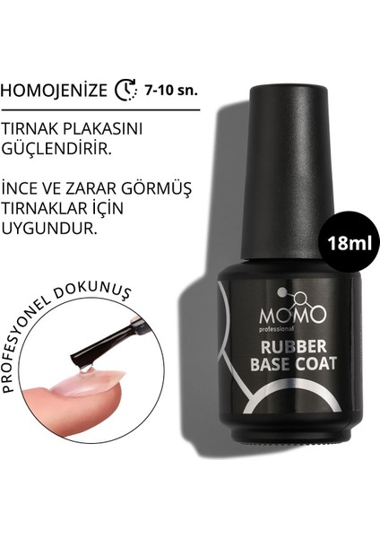 Kalıcı Oje Için Rubber Base Coat, Nano Fırçalı, 18 ml