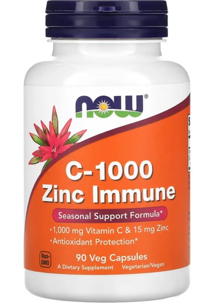 Foods Supplements C-1000 Vitamin & Zinc Immune Support Antioxidant Protection 90 Veg Caps
