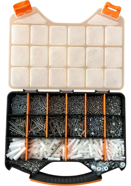 2077 Parça 20 Çeşit Sunta Vidası,dübel ,metrik 3 mm Civata ,somun,pul Seti,bits Uç ve Takım Çantası fiyatları