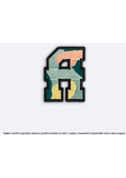 A Harfi Nakış Cırtlı Yama-Patch Sticker
