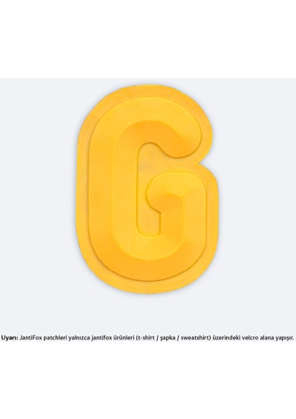 G Harfi Sarı Boyutlu Cırtlı Yama-Patch Sticker