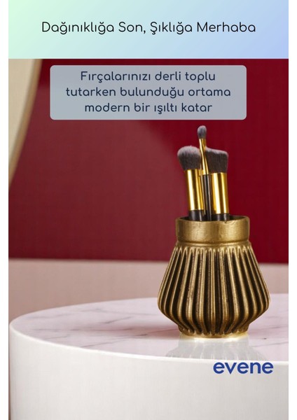 Makyaj Organizeri Makyaj Fırçalığı Makyaj Organizer Düzenleyici Altın Eskitme Renk Model 83 indirimleri