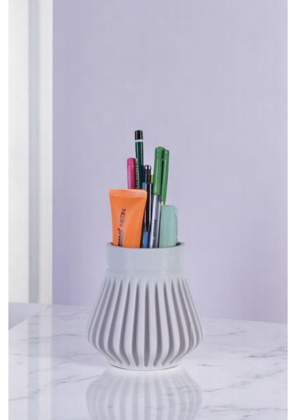 Kalemlik Masa Kalemliği Organizer Kalemlik Beyaz Renk Model 83
