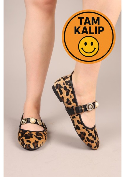 Owo Gold Aksesuarlı Babet Leopar