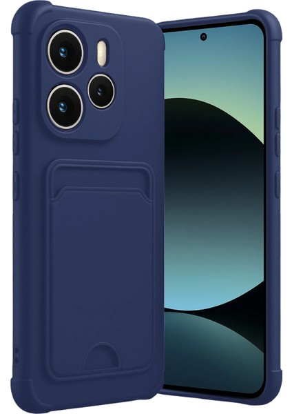 Xiaomi Redmi Note 14 4g Uyumlu Arka Kamera Korumalı Kart Koyulabilen Silikon Kartlıklı Kılıf Kapak
