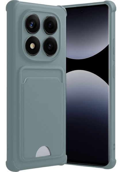 Xiaomi Redmi Note 14 Pro 5g Uyumlu Arka Kamera Korumalı Kart Koyulabilen Silikon Kartlıklı Kılıf Kapak