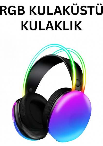 Disco Pulse LED Işık Bluetooth V5.3 Kablosuz Kulaküstü Kulaklık