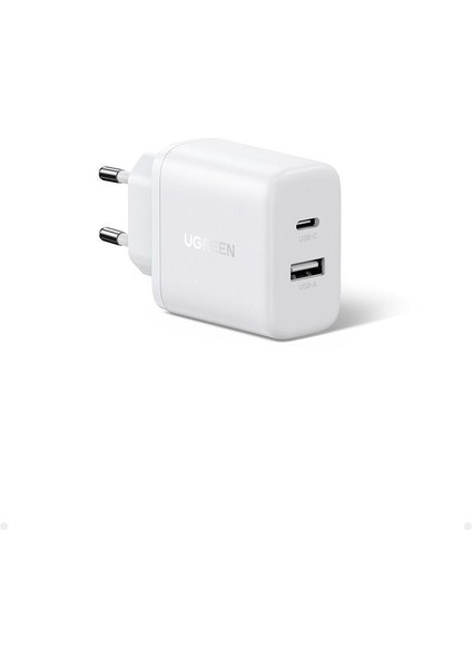 20W 2 Portlu Hızlı Şarj Cihazı 1xusb-A, 1xusb-C - Beyaz
