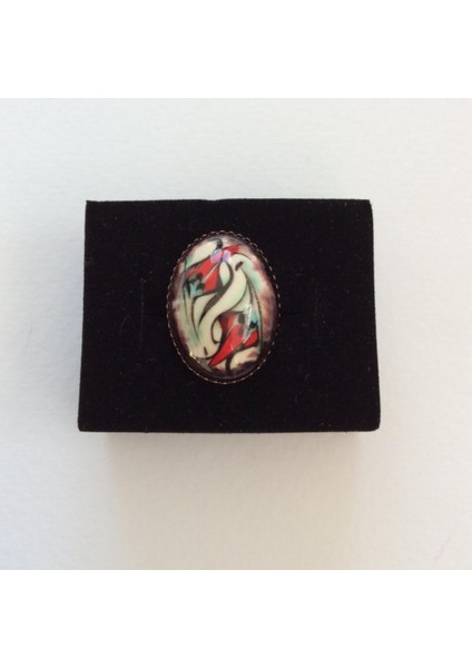 Lale Figürlü Renkli Ayarlanabilir Çini Yüzük