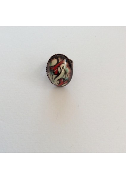 Lale Figürlü Renkli Ayarlanabilir Çini Yüzük fiyatları