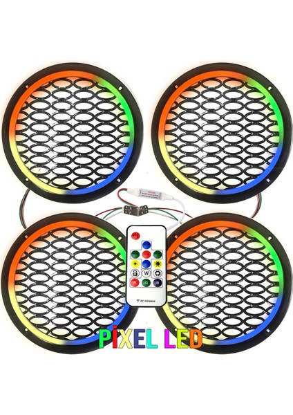 Pixel Ledli 20CM Hoparlör Kapak Animasyonlu 4 Adet Egb EG-9966