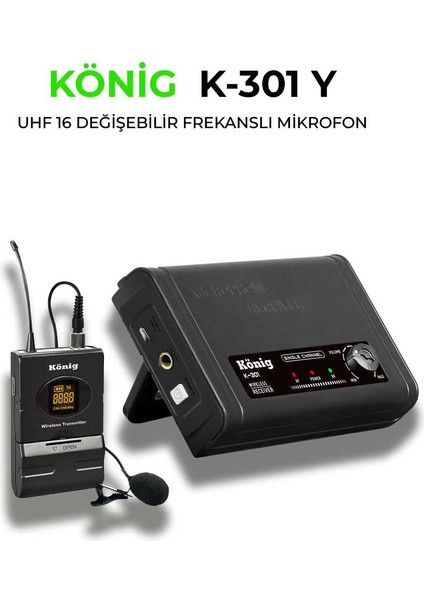 K-301 Uhf Tek Kanal Yaka Mikrofon