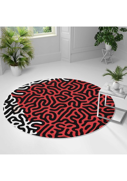 Yuvarlak Halı – Kaymaz Tabanlı, Yıkanabilir, Yumuşak Dokulu, Sevimli Desenler (MONNYVRLK_26)