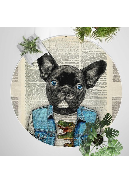 Yuvarlak Halı – Kaymaz Tabanlı, Yıkanabilir, Yumuşak Dokulu, Sevimli Desenler (Cool Page Pup) fiyatları