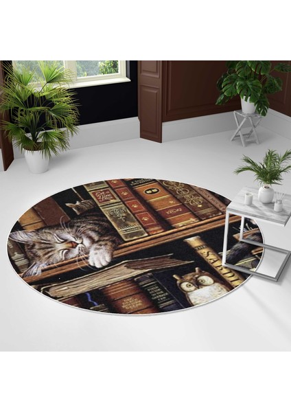 Yuvarlak Halı – Kaymaz Tabanlı, Yıkanabilir, Yumuşak Dokulu, Sevimli Desenler (MONNYVRLK_28)