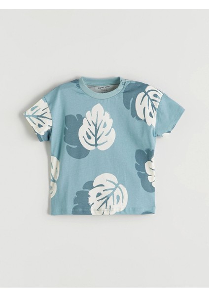 Lcw Baby Mavi Baskılı Erkek Bebek Tişört ve Şort 2'li modelleri