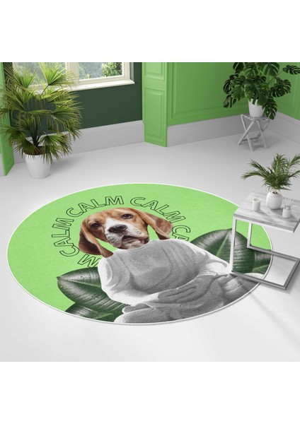 Yuvarlak Halı – Kaymaz Tabanlı, Yıkanabilir, Yumuşak Dokulu, Sevimli Desenler (MONNYVRLK_23)