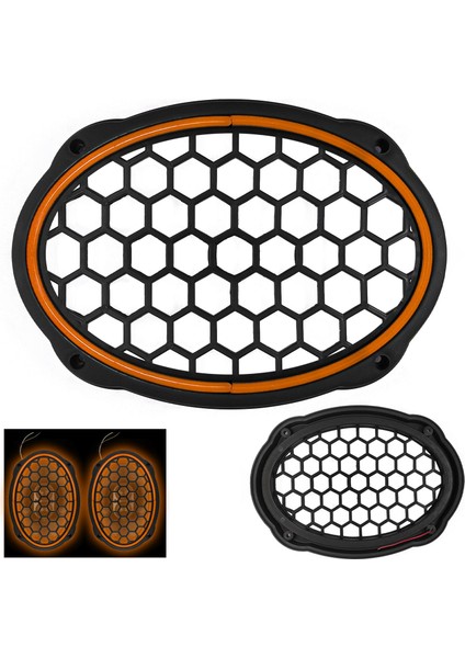 Midrange Kapağı Neon Ledli Oval Turuncu 2 Adet