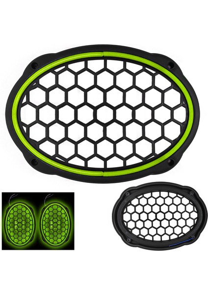 Midrange Kapağı Neon Ledli Oval Açık Yeşil 2 Adet