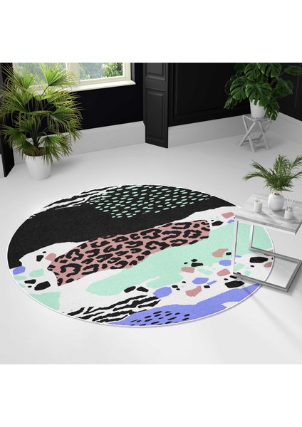Yuvarlak Halı – Kaymaz Tabanlı, Yıkanabilir, Yumuşak Dokulu, Sevimli Desenler (MONNYVRLK_29)