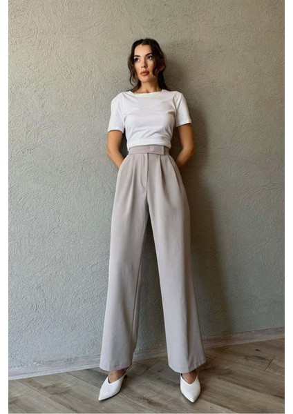 Beli Cırtcırtlı Likralı Krep Pantolon modelleri