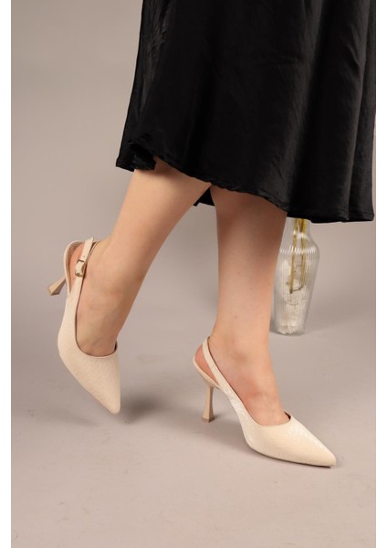 Ferunya Dokulu Arkası Açık Stiletto Ten fiyatları