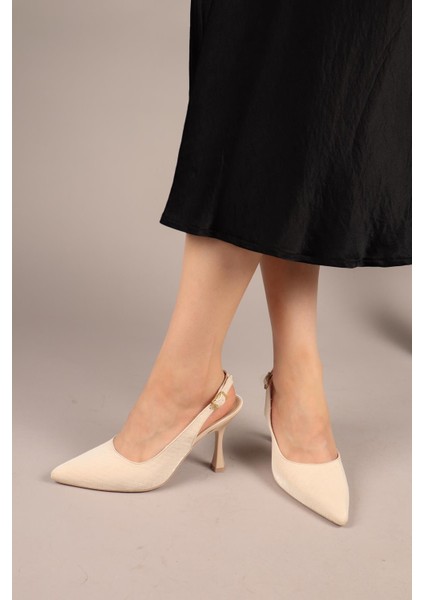 Ferunya Dokulu Arkası Açık Stiletto Ten modelleri