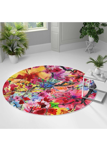Yuvarlak Halı – Kaymaz Tabanlı, Yıkanabilir, Yumuşak Dokulu, Sevimli Desenler (MONNYVRLK_38)