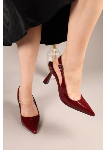 Luma Arkası Açık Stiletto Bordo fiyatları