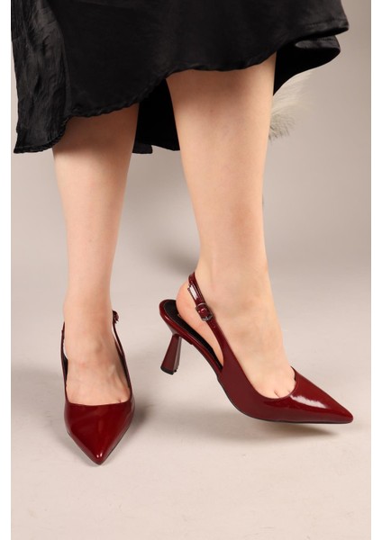 Luma Arkası Açık Stiletto Bordo indirimleri