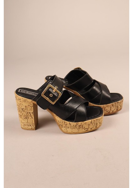 Ronika Platform Topuklu Terlik Siyah