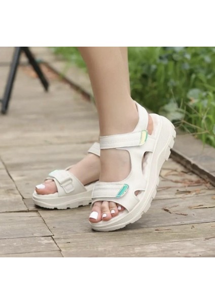 Divamod 1300 Kadın Cırtlı Kalın Taban Comfort Sandalet