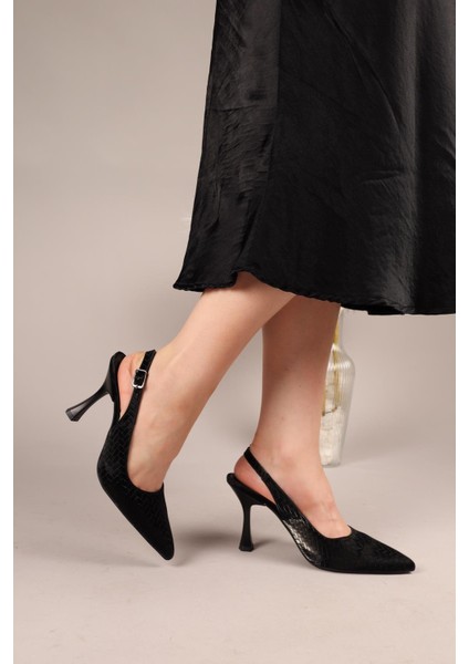 Ferunya Dokulu Arkası Açık Stiletto Siyah fiyatları